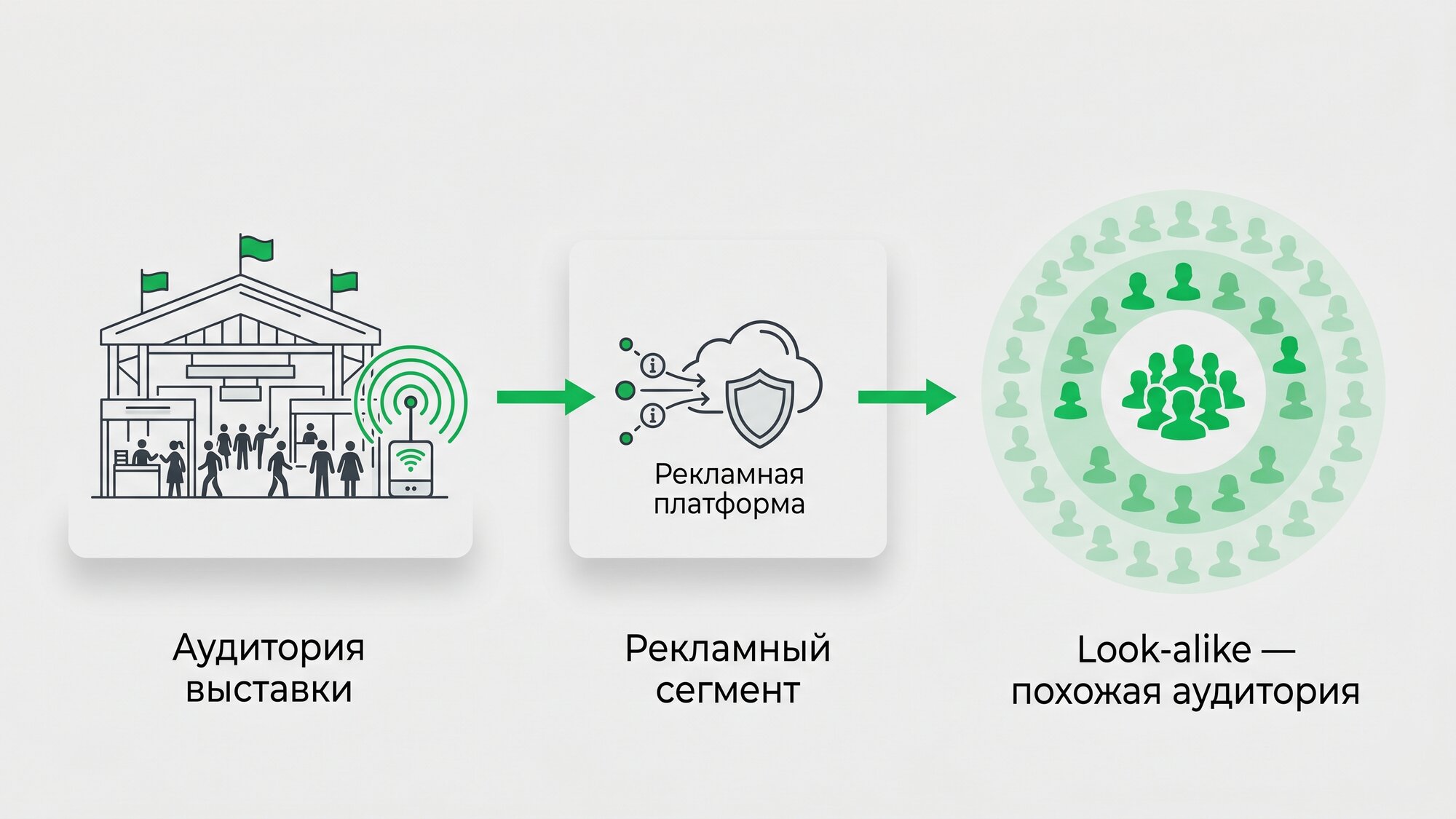 Использование выставочной аудитории для look-alike: сбор → рекламная платформа → расширение похожей аудитории