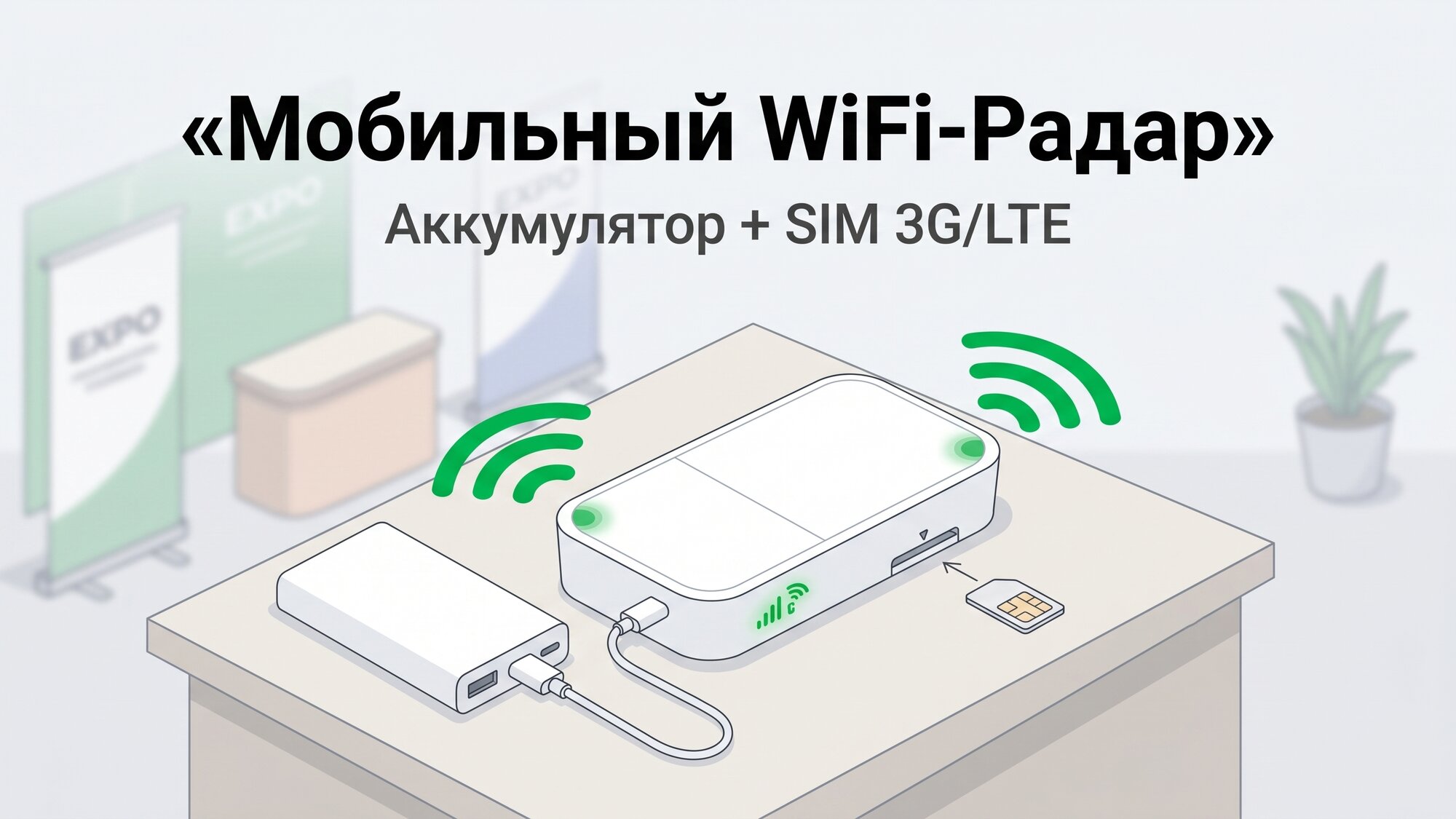 Мобильный WiFi-Радар: аккумулятор и SIM-карта 3G/LTE